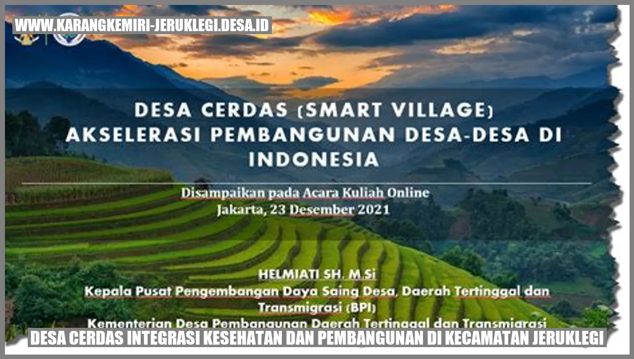 Desa Cerdas: Integrasi Kesehatan dan Pembangunan di Kecamatan Jeruklegi