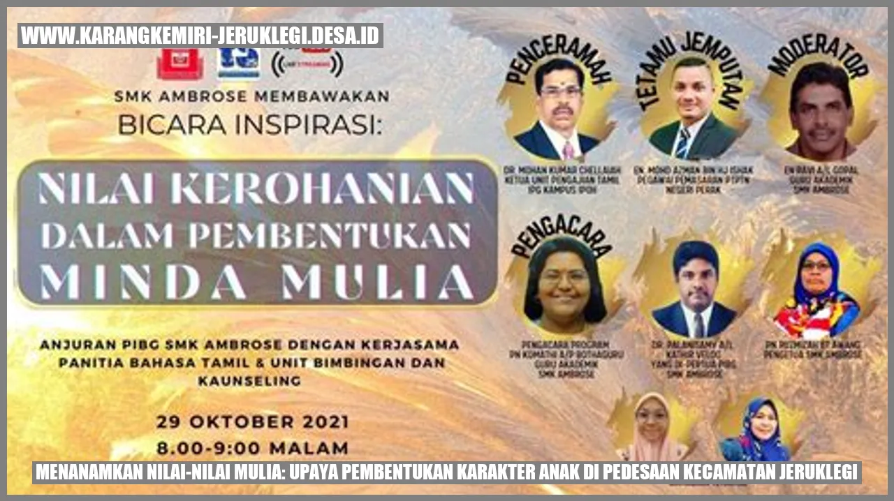 Menanamkan Nilai-Nilai Mulia: Upaya Pembentukan Karakter Anak di Pedesaan Kecamatan Jeruklegi
