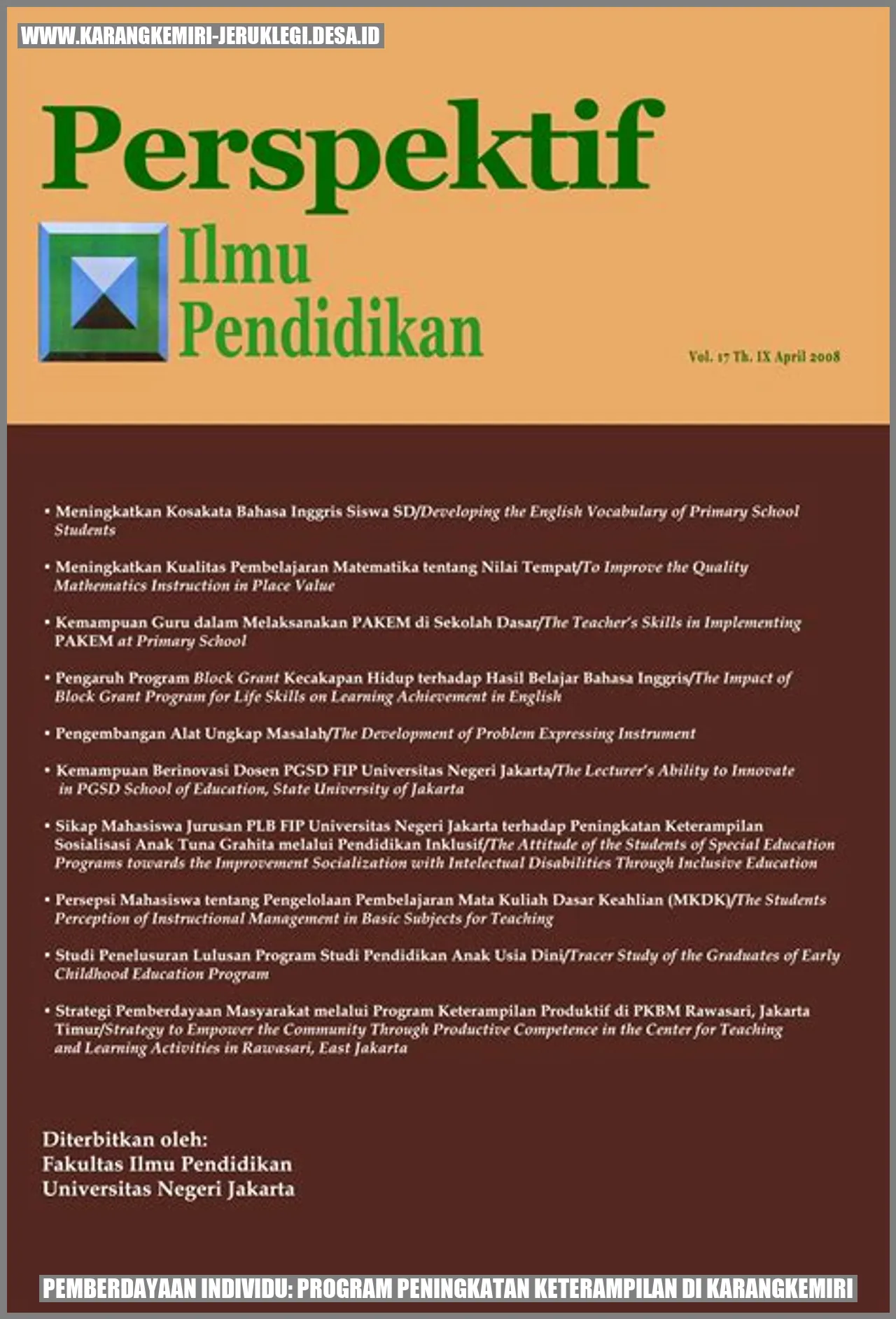 Pemberdayaan Individu: Program Peningkatan Keterampilan di Karangkemiri